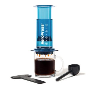 AeroPress Coffee Maker - Clear Blue